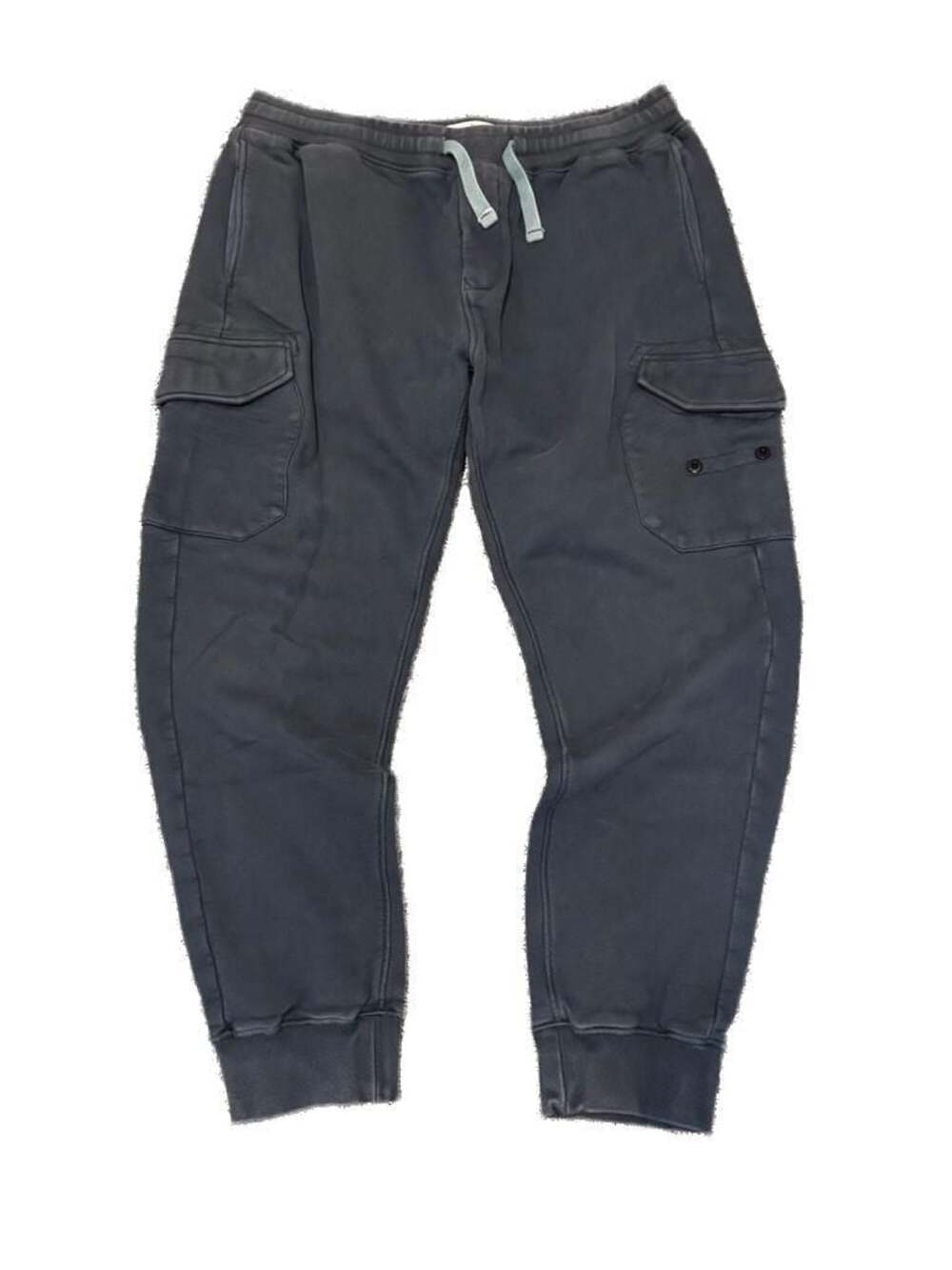Stone Island heavyweight Cargo Jogger Sweatpants in washed Navy Blue. XL